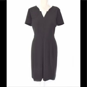 Tahari black v-neck dress